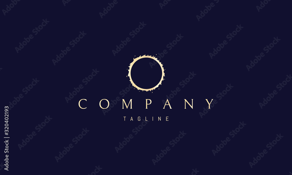 Wall mural golden vector logo on which the abstract image of an eclipse.