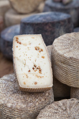 Natural homemade cheese made from goat and cow milk. Organic food. Healthy eating concept