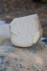 Natural homemade cheese made from goat and cow milk. Organic food. Healthy eating concept