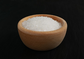 Big Sugar Crystals or Sucrose Crystals on Black Background