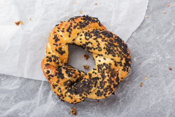 Delicious pretzel with salt, german food. Brezel, traditional bavarian food. Bavarian authentic pretzels for Oktoberfest. German Pretzel called Brezel &ndash; very popular Bread in Germany 