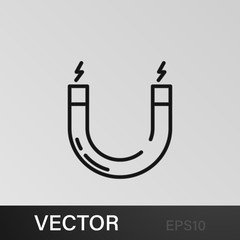 magnet icon. Element of science illustration. Thin line illustration for website design and development, app development. Premium outline icon