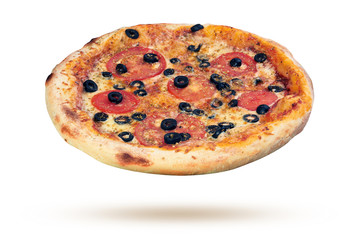Pizza on a white background