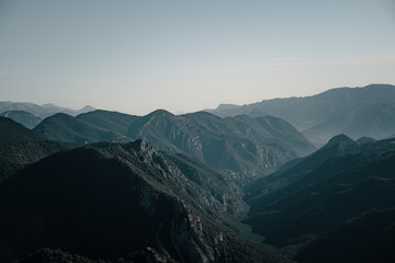 Panoramic views of valleys and mountain range