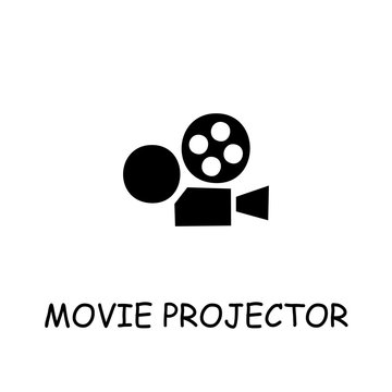 Movie projector flat vector icon