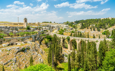 Panoramic sight of Gravina in Puglia on a sunny summer day, province of Bari, Puglia (Apulia),...