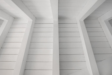 White wooden ceiling