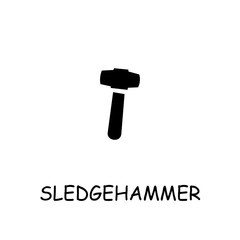 Sledgehammer flat vector icon