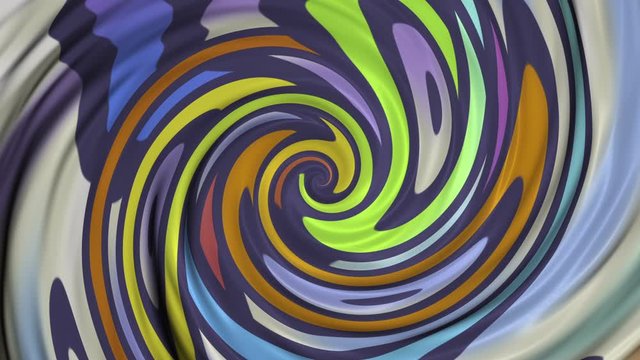 Abstract multi-colored liquid paint effect spiral motion background. Looping and full hd.