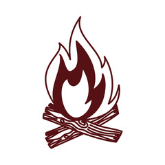 fire wood camping isolated icon