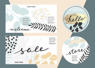 Template for wedding, advertising banners, invitations, posts, covers,