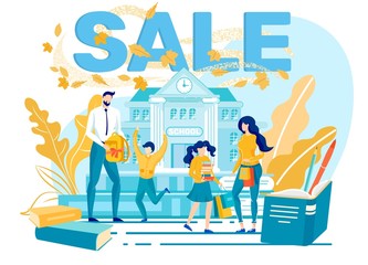 Back to School Autumn Sale Flat Vector Concept