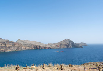 view of the sea from the mountain in Madeira