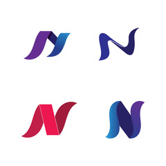 N font NLetter Logo Template vector and desain