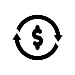 cash back refund icon. fast money transfer symbol. currency exchange, foreign financial investment check, service fee, send and receive mobile payment concept. line vector illustration