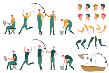 Diy Kit for Fisherman Character Constructor Design
