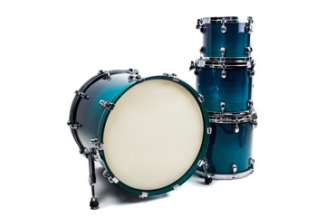 Fototapeta na wymiar Blue drum set