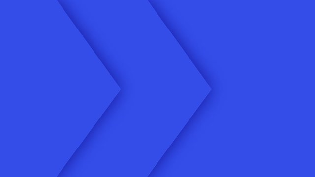 Flat graphic arrows animation colored in blue and grey colors. Dynamic shape transition background with moving arrows to the right side. 4K footage for presentations. Triangle geometric structure