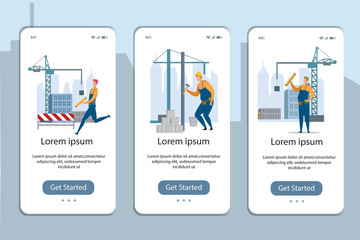 Architecture Working Process Mobile Pages Set