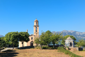 Church in little Corsican mountain village