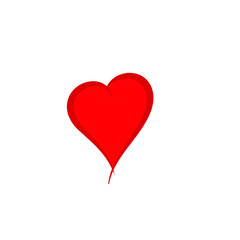 Red Hand drawn heart vector icon