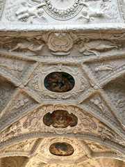 relief work cathedral ceiling ancient painting