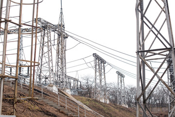 Electrical substation equipment. Transformers, disconnectors. Power engineering