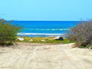 Fototapeta na wymiar Oranjestad in Aruba - AUA