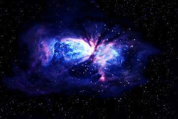 Naklejka na ściany i meble Beautiful, deep space. In pink and blue tones.Elements of this image were furnished by NASA