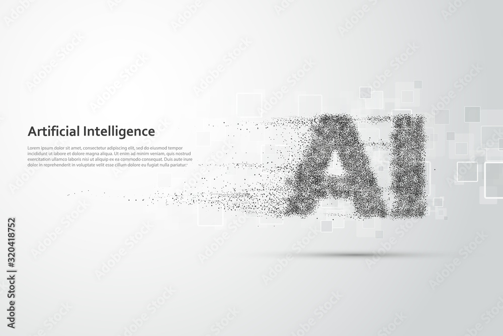 Poster artificial intelligence.big data learning. abstract global technology. futuristic virtual technology