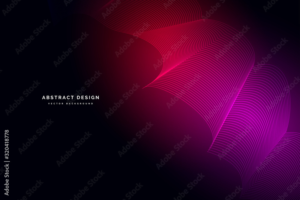 Canvas Prints colored dynamic waves on a dark background.geometric abstract background with lines . vector illustr