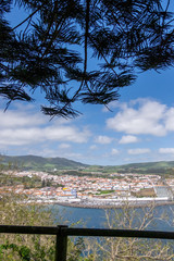 Panorama from Monte Brazil of Angra do Herosimo, UNESCO World Heritage SIte, Terceira, Azores, Portugal