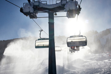 chair lift winter snow alpine skiing