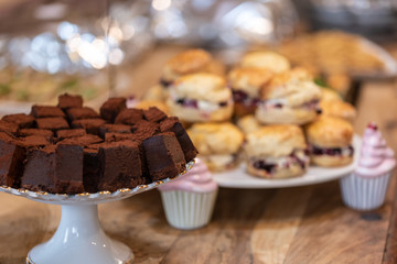 muffins with chocolate and nuts