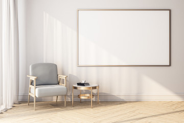 Fototapeta premium Sunny room interior with chair