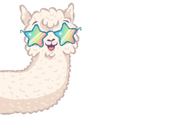 llama with rainbow glasses © Serazetdinov