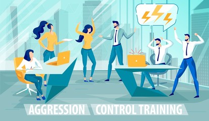 Aggression Control Training Courses Flat Poster