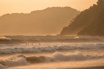 sunset wave beach
