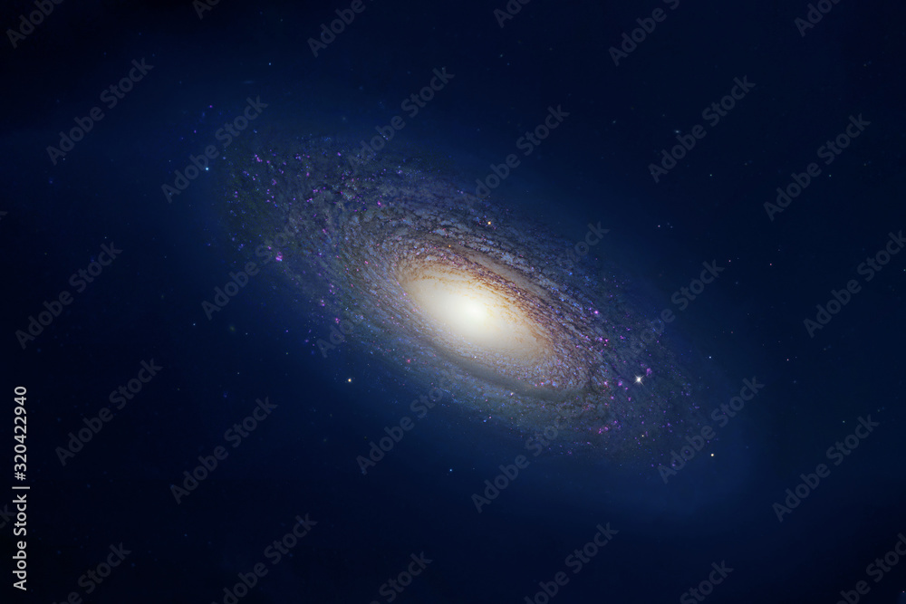 Wall mural beautiful blue galaxy, background texture. elements of this image were furnished by nasa.