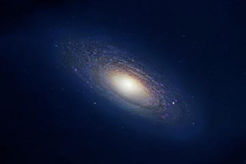 Beautiful blue galaxy, background texture. Elements of this image were furnished by NASA.