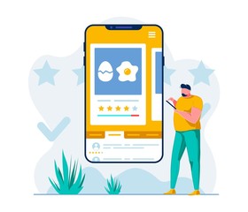 Healthy Nutrition Mobile App Flat Illustration