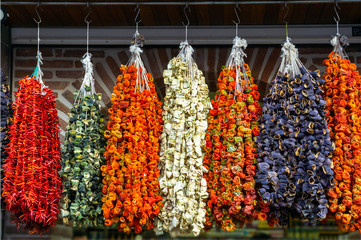 dried organic vegetables in Turkey-Diyarbakir bazaar