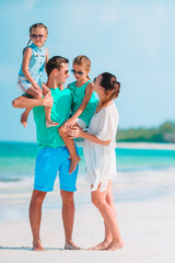 Fototapeta premium Young family on vacation have a lot of fun