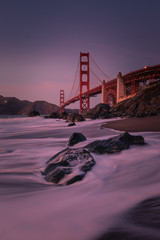 View from the Golden Gate Bridge at Marshall's Beach in San Francisco, California, United States. - obrazy, fototapety, plakaty