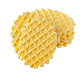 Belgian waffles isolated on white background