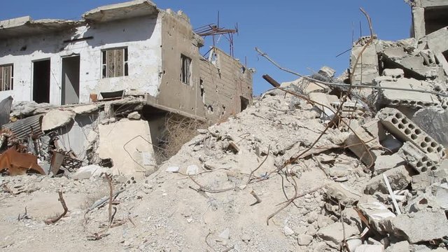 War destruction in Jobar suburb, Damascus