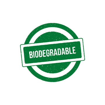 Logo for biodegradable materials. Preserving a healthy environment. Eco friendly products.