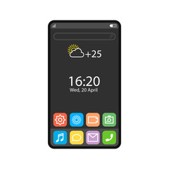 Vector illustration desktop smartphone, telephone interface template