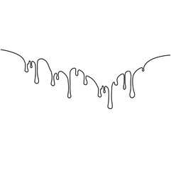Paint drip in one  continuous line style. Vector illustration for your design. 