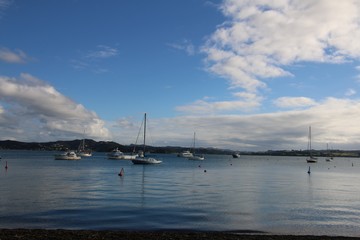 yachts in bay